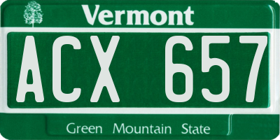 VT license plate ACX657