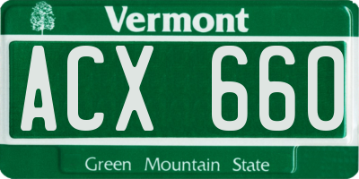 VT license plate ACX660