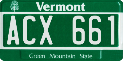 VT license plate ACX661