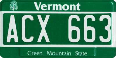 VT license plate ACX663
