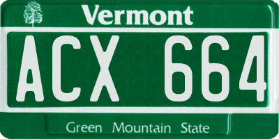 VT license plate ACX664