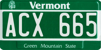 VT license plate ACX665