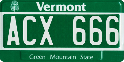 VT license plate ACX666