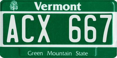VT license plate ACX667
