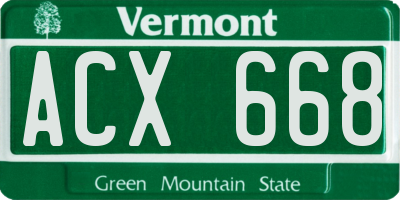 VT license plate ACX668