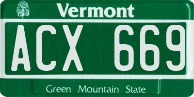 VT license plate ACX669