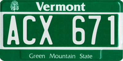 VT license plate ACX671