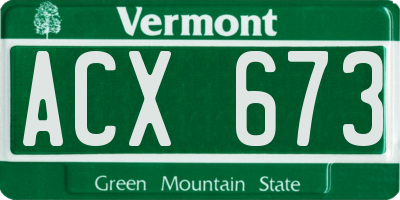 VT license plate ACX673