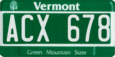 VT license plate ACX678