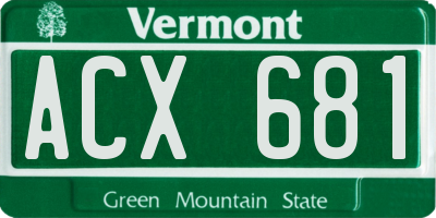 VT license plate ACX681