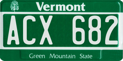 VT license plate ACX682