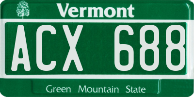 VT license plate ACX688