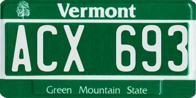 VT license plate ACX693
