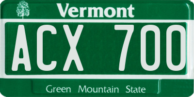 VT license plate ACX700