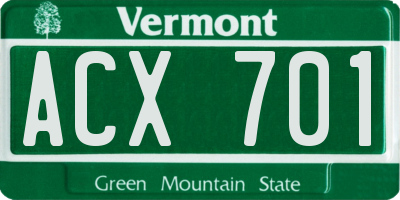 VT license plate ACX701