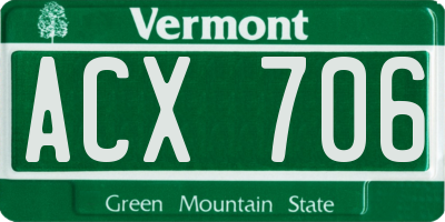 VT license plate ACX706