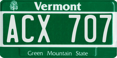 VT license plate ACX707