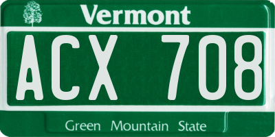 VT license plate ACX708