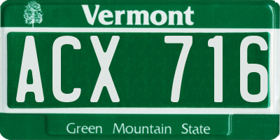 VT license plate ACX716
