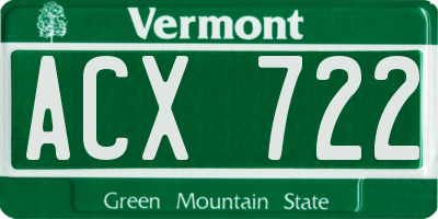 VT license plate ACX722