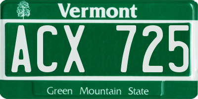 VT license plate ACX725