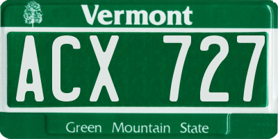 VT license plate ACX727