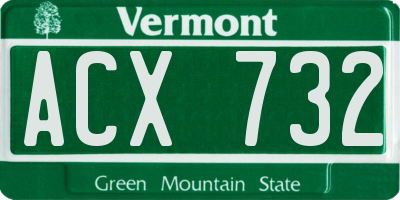 VT license plate ACX732