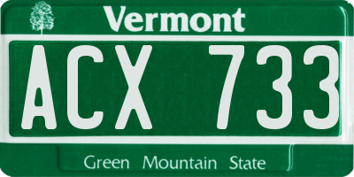 VT license plate ACX733