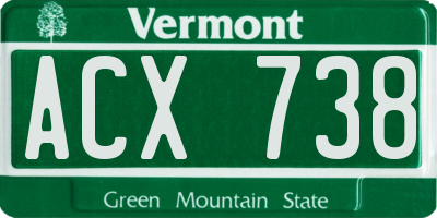 VT license plate ACX738