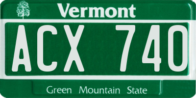 VT license plate ACX740