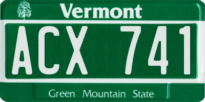 VT license plate ACX741
