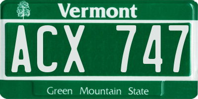 VT license plate ACX747
