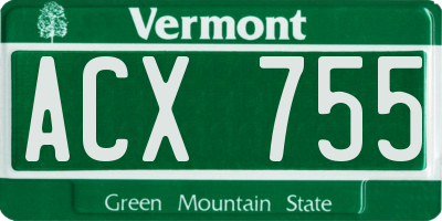VT license plate ACX755