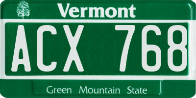 VT license plate ACX768