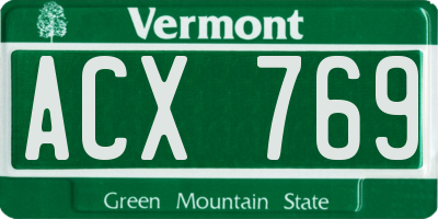 VT license plate ACX769