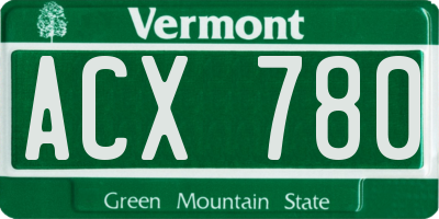 VT license plate ACX780