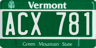 VT license plate ACX781