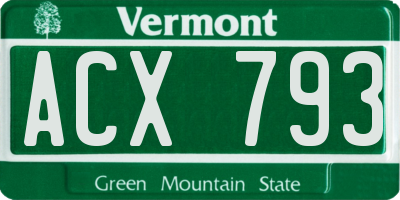 VT license plate ACX793