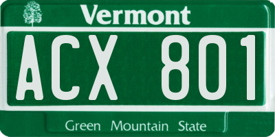 VT license plate ACX801
