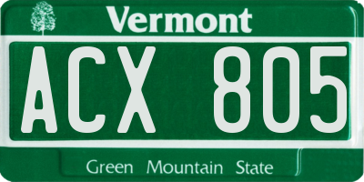 VT license plate ACX805