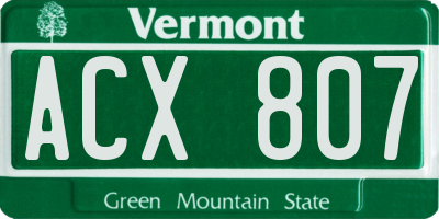 VT license plate ACX807