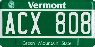 VT license plate ACX808
