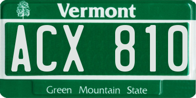 VT license plate ACX810