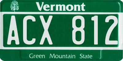 VT license plate ACX812