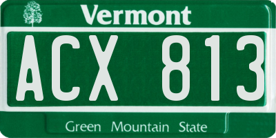 VT license plate ACX813