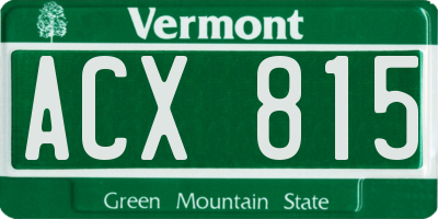 VT license plate ACX815