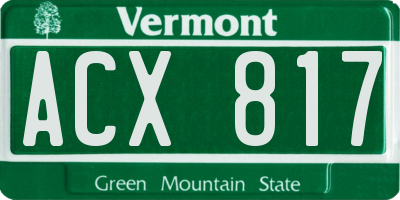 VT license plate ACX817