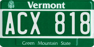VT license plate ACX818