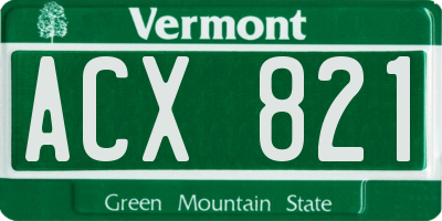 VT license plate ACX821