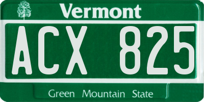 VT license plate ACX825